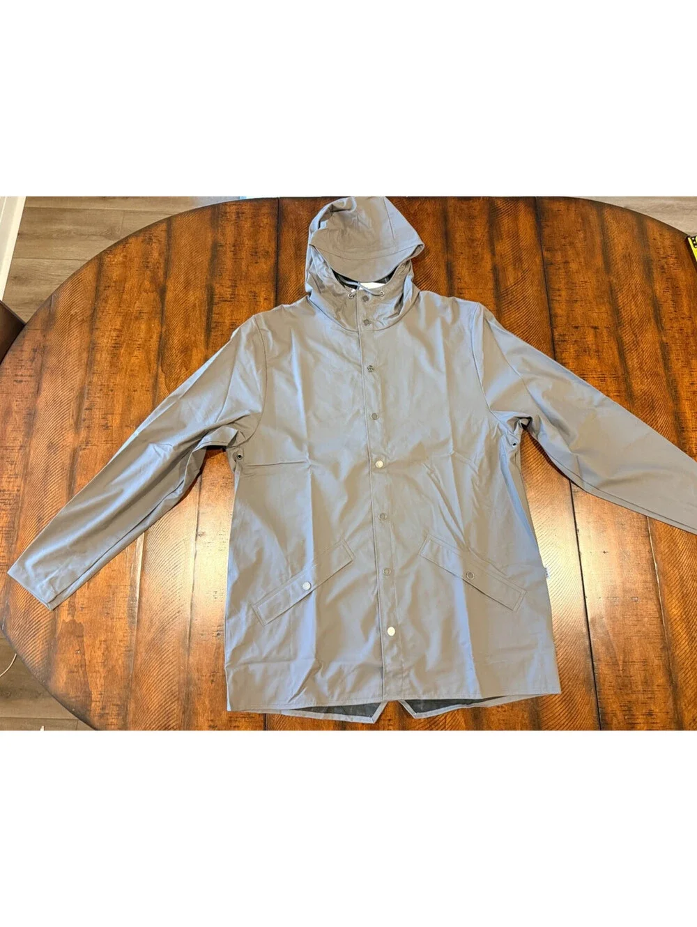 RAINS Jacket W3 Grey  Waterproof Hooded Rain Jacket Unisex XL NWT